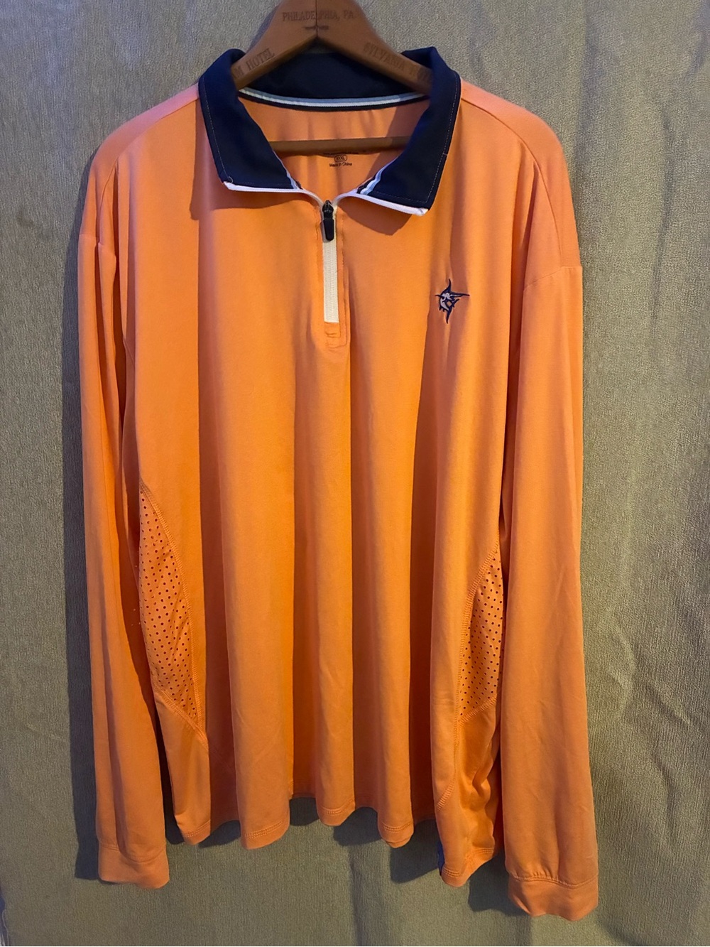 White water Orange Long Sleeve Quarter-Zip Pullover size xxxl